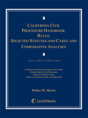 cover image of California Civil Procedure Handbook